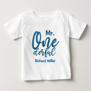Personalised Mr Onederful Baby Boy T-Shirt
