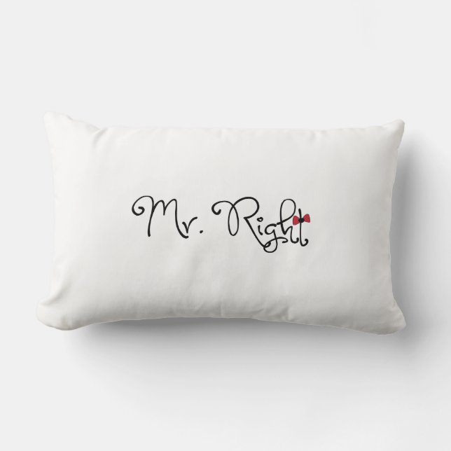 Personalised Mr. Right Lumbar Pillow (Front)