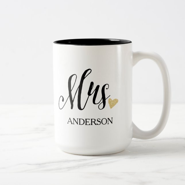Personalised Mrs. | Bride-to-Be-2 Two-Tone Coffee Mug (Right)