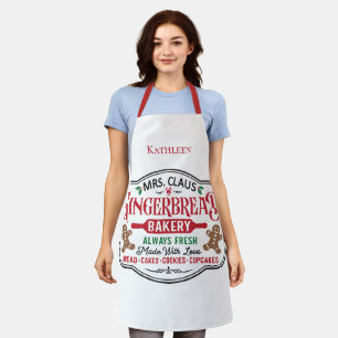 Personalised Mrs Claus Christmas Cookie Baking Apron