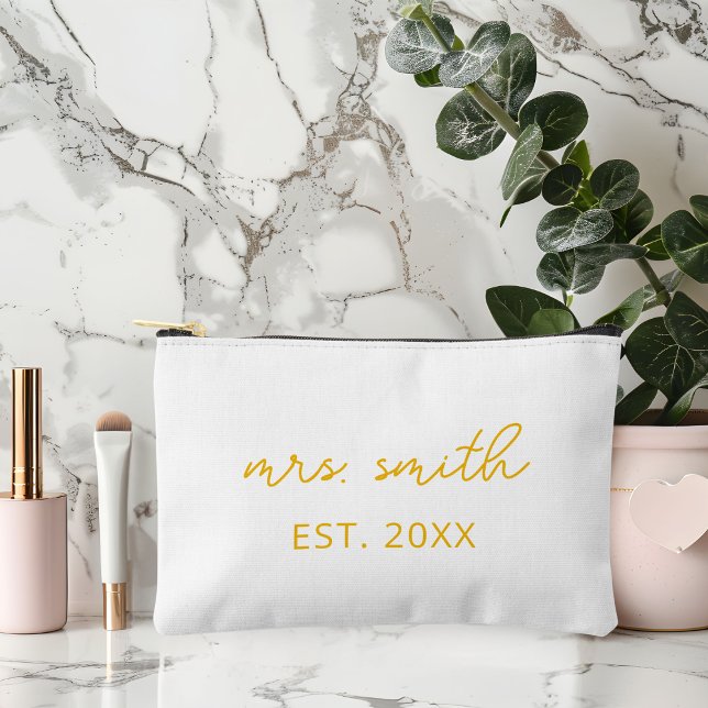 Personalised Mrs Makeup Custom Bride Bridal Party Accessory Pouch (Creator Uploaded)