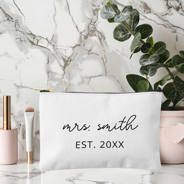 Personalised Mrs Makeup Custom Bride Bridal Party Accessory Pouch (Creator Uploaded)