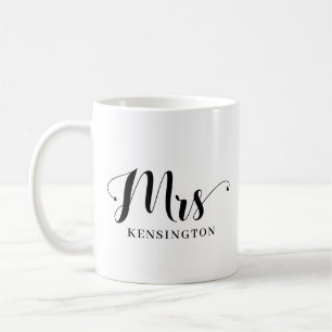 Personalised Mrs Newlywed Bride Typography Coffee Mug