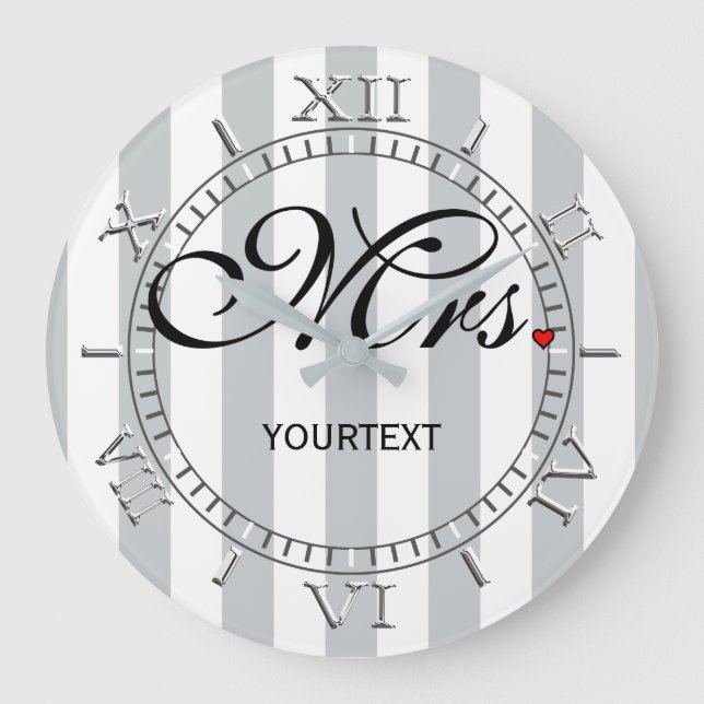 Personalised Mrs. on a Large Clock (Front)