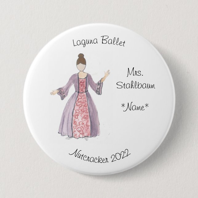 Personalised Mrs. Stahlbaum Keepsake Nutcracker 7.5 Cm Round Badge (Front)