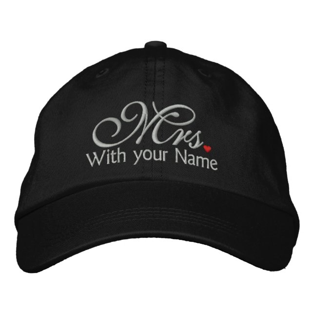 Personalised Mrs. Wife Bride His Hers Newly Weds Embroidered Hat (Front)