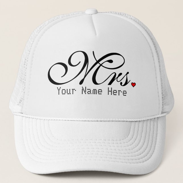 Personalised Mrs. Wife Bride His Hers Newly Weds Trucker Hat (Front)
