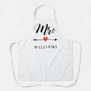 Personalised Mrs. with Heart and Arrow Apron