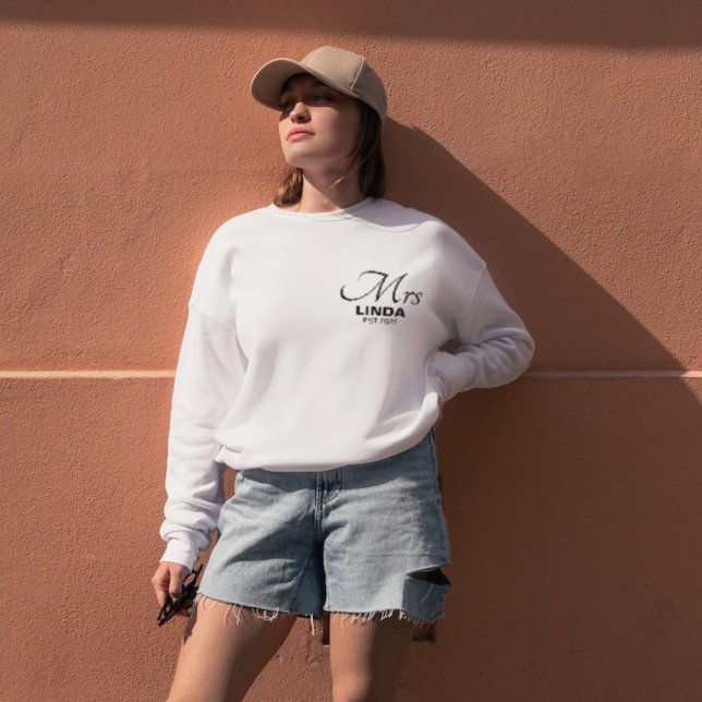 Personalised Mrs with name,Engagement, bride  Swea Sweatshirt (Creator Uploaded)