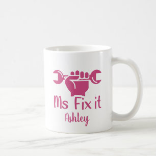 Personalised Ms Fix It Wrench Hand Coffee Mug