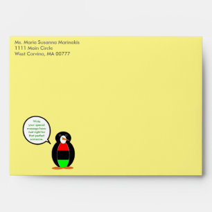 Personalised Ms Penguin African Diaspora Talking Envelopes