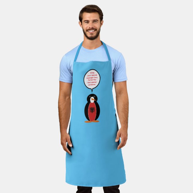 Personalised Ms. Penguin Albania All-over Print Apron (Worn)