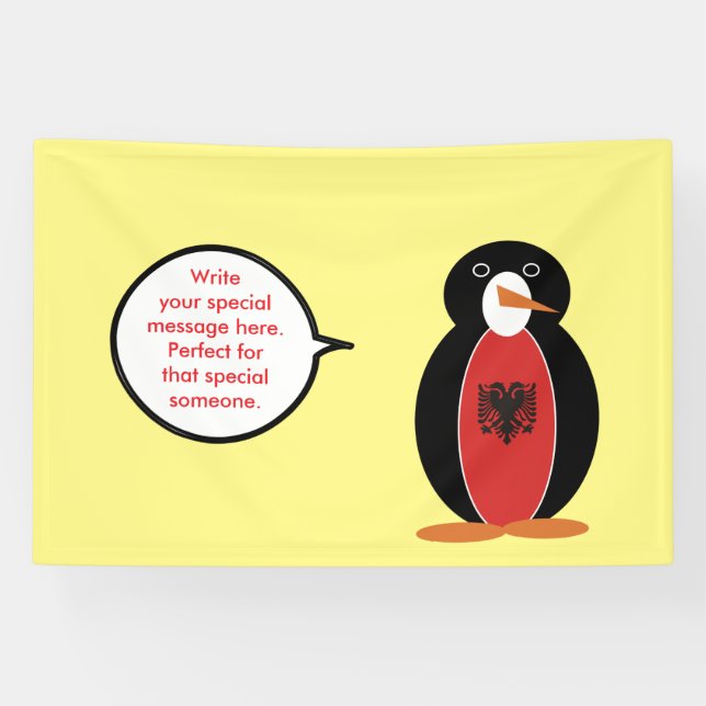 Personalised Ms. Penguin Albania Banner (Horizontal)