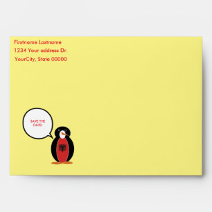 Personalised Ms. Penguin Albania Envelope