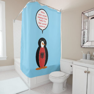 Personalised Ms. Penguin Albania Shower Curtain