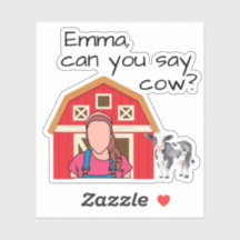 Personalised Ms. Rachel Cow Sticker!