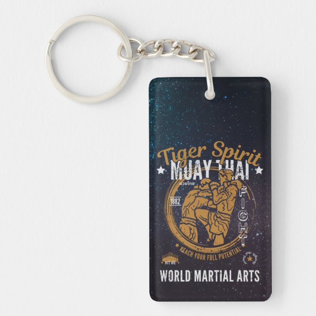 Personalised Muay Thai Keychain - Tiger Spirit (Front)