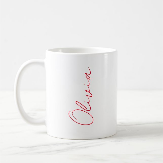 Personalised mug, custom mug, calligraphy name,  coffee mug (Left)