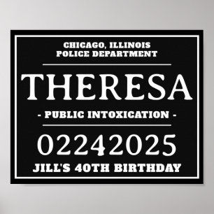 Personalised Mug Shot Signs, Birthday Party Poster