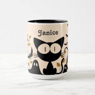 Personalised Mug - Spooky Cute Black Cats