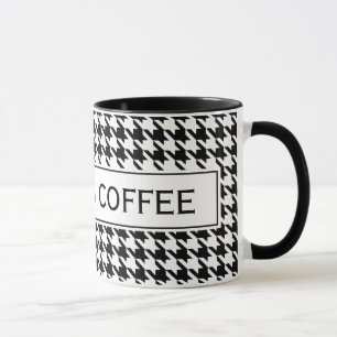 Personalised mug with cute houndstooth pattern