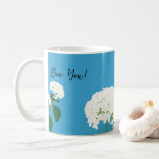 Personalised mug with hydrangeas and bees