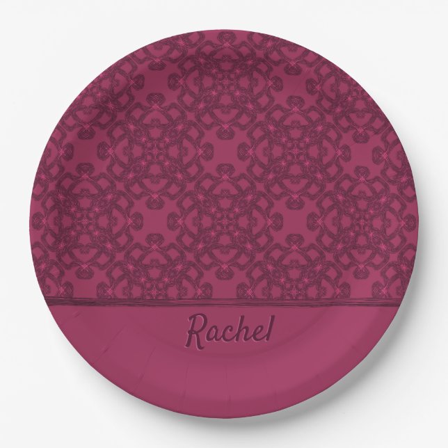 Personalised mulberry pattern paper plate (Front)