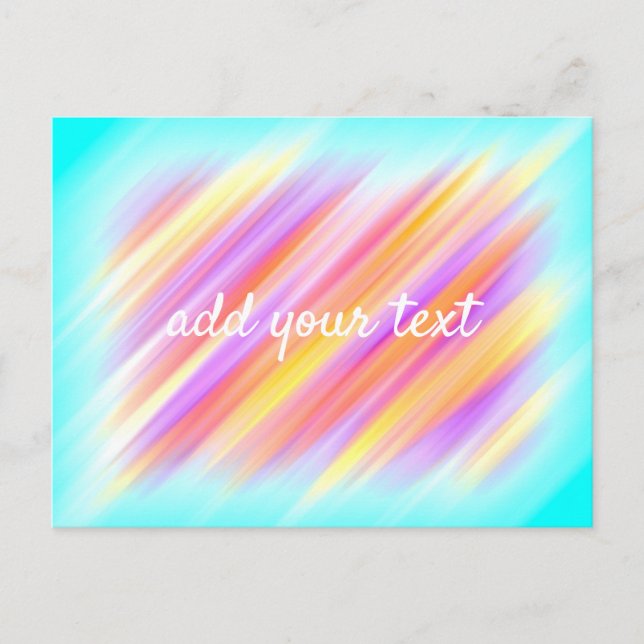 Personalised Multi Colour Cool Pattern Postcard (Front)