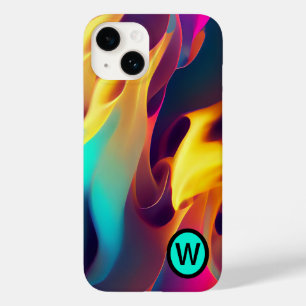 Personalised Multi-colour Flames Case-Mate iPhone 14 Case