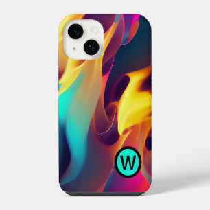Personalised Multi-colour Flames iPhone 14 Case