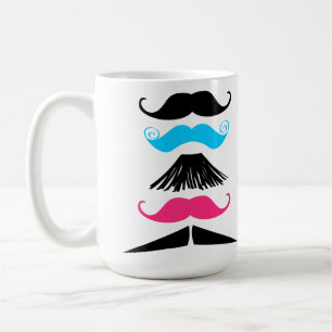 Personalised Multi Colour Moustaches Stache Mug