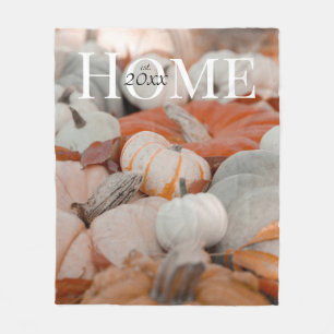 Personalised Multi Coloured Pumpkin Patch Fleece Blanket