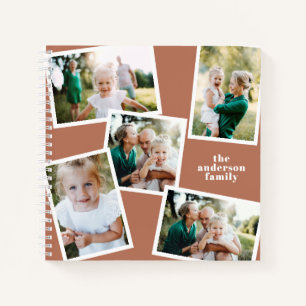 Personalised multi photo terracotta elegant modern notebook