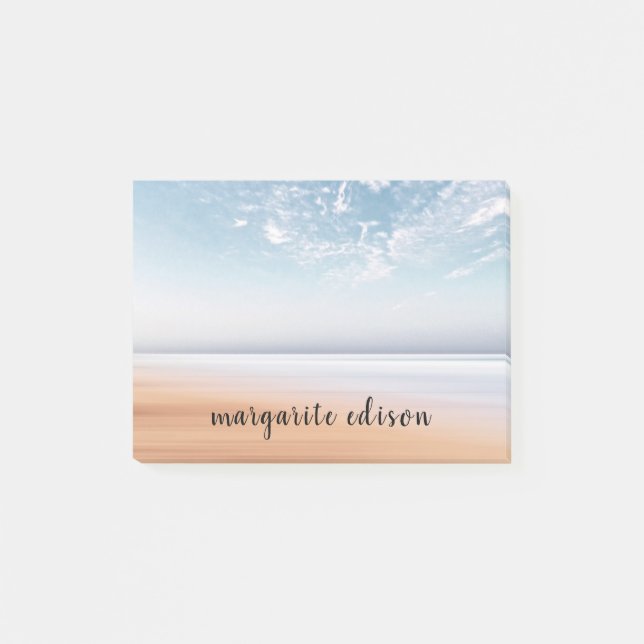Personalised Multicolor Beach Scene Post-it Notes (Front)