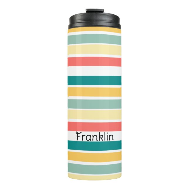 Personalised Multicolor Let's Get Beachy Thermal Tumbler (Front)