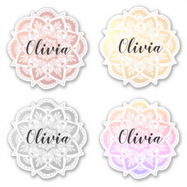 Personalised Multicolor Mandala Custom Name (Front)