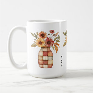 Personalised Multicolor Patfhwork Flowers Vase Coffee Mug