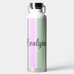 Personalised Multicolor Stripes Water Bottle