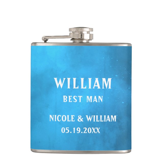 Personalised Multicolor Water Scene Hip Flask (Front)