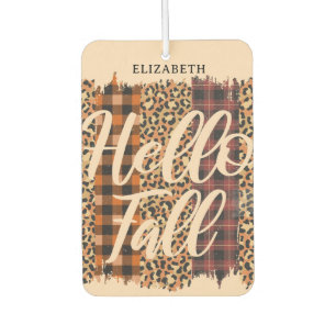 Personalised Multicolored Hello Fall Car Air Freshener