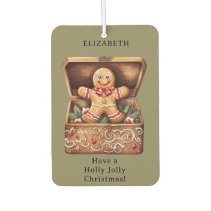 Personalised Multicolored Holly Jolly Chistmas Car Air Freshener