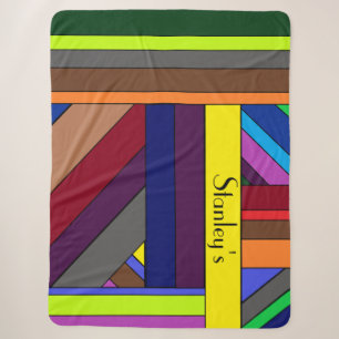 Personalised, Multicolored Striped Sherpa Blanket