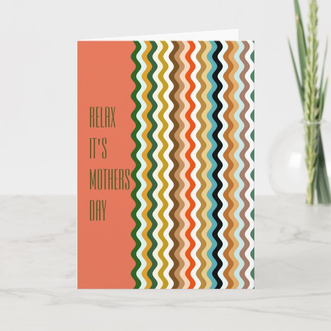 Personalised Multicolored Wavy Zigzag Pattern Card (Front)