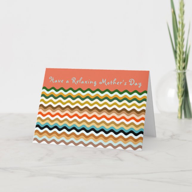 Personalised Multicolored Wavy Zigzag Pattern Card (Front)