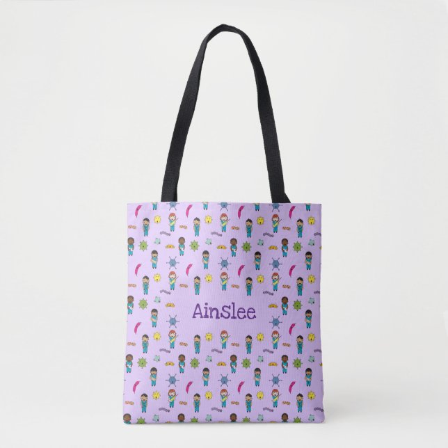 Personalised Multicultural Germ Fighters Tote Bag (Front)