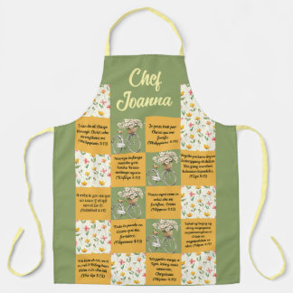 Personalised Multilingual Floral Apron