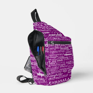 Personalised Multilingual Health Text Your Colours Sling Bag