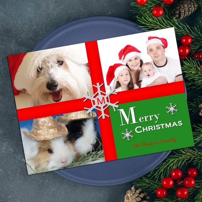 Personalised Multiple Photo Christmas Flat Card (Creator Uploaded)