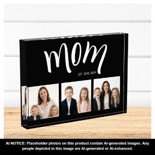 Personalised Mum 3 Photo Collage Acrylic Block