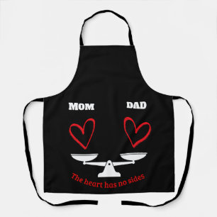 Personalised Mum and Dad Equality Heart Balance Bl Apron